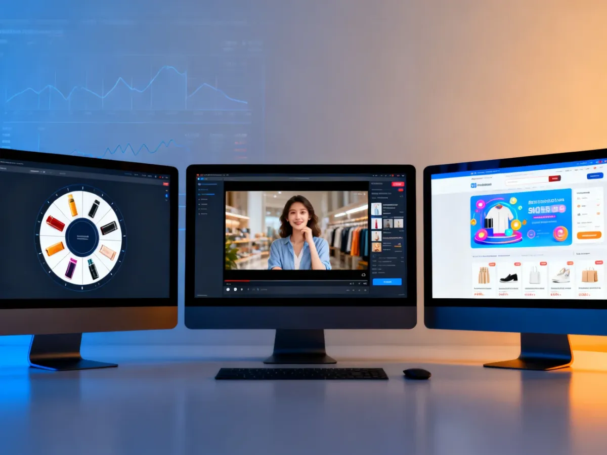 Widok kampanii reklamowej prezentującej format wideo, karuzelę produktów i reklamę dynamiczną